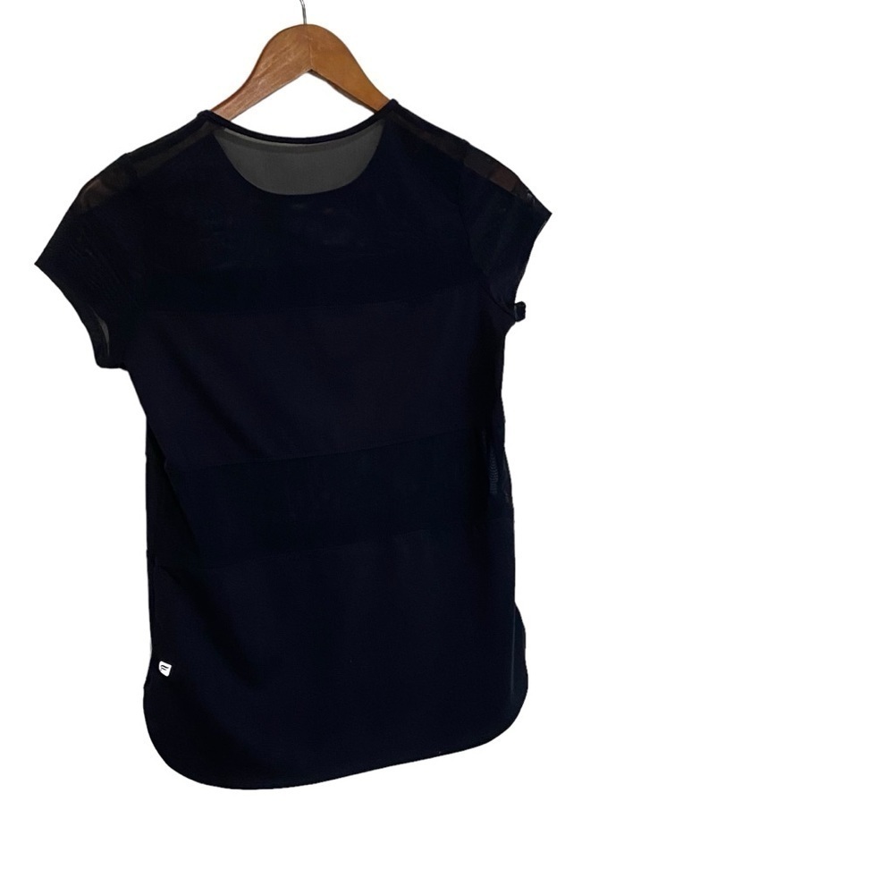 Fabletics Ladies Pull Over ActiveWear Shirt Black, Some Sheer Short Sleeve SZ XS - Picture 4 of 14